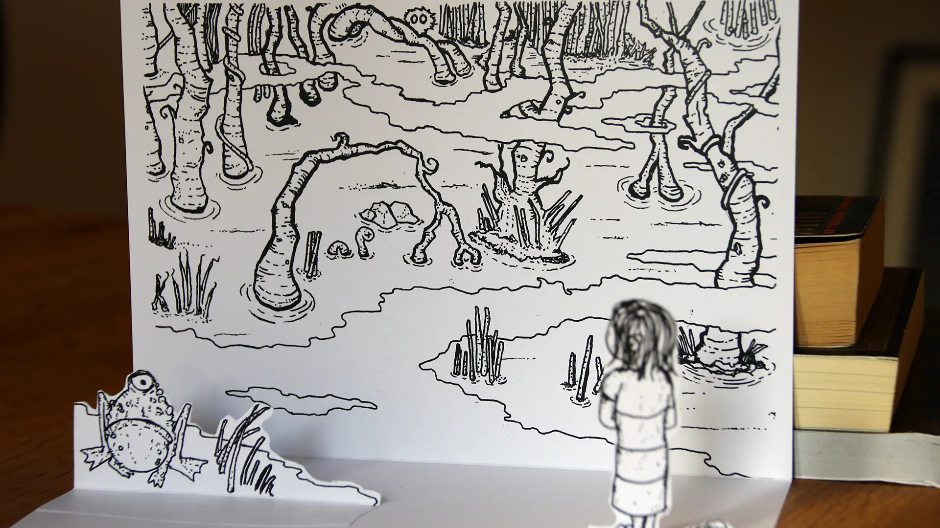 Ett förlorat barn, Ink – diorama for exhibition