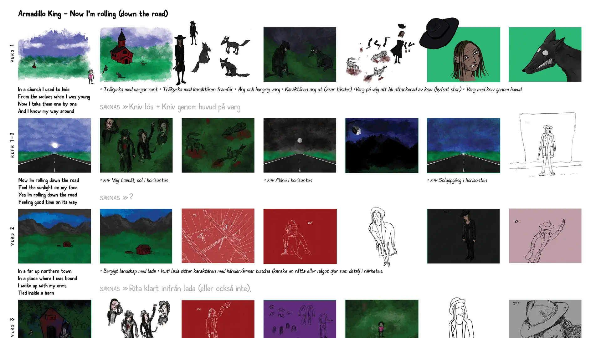 Digital video illustrations – Armadillo King