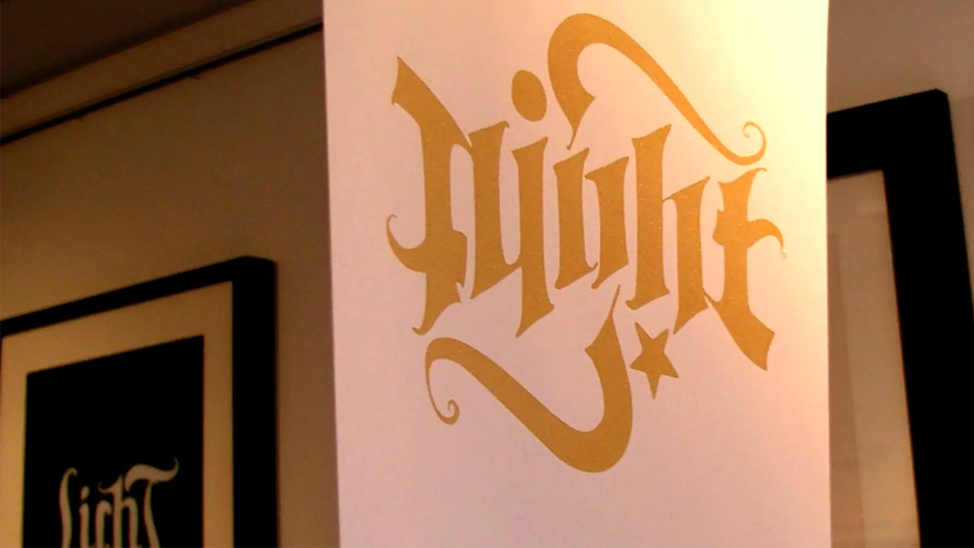 Letterpressed ambigram poster – Licht, Night, Letraspace, 2014