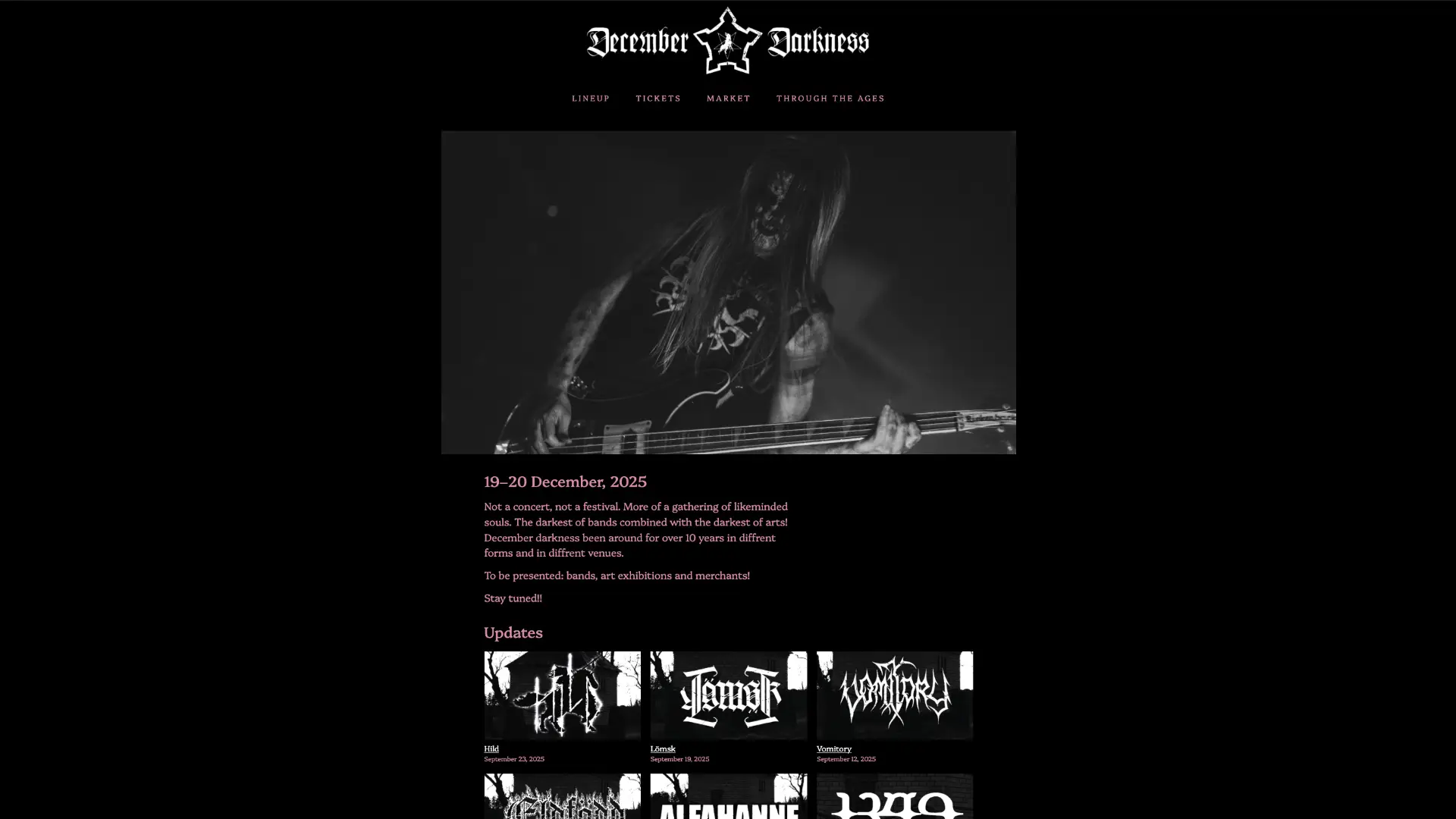 decemberdarkness.se – Website for yearly extreme metal festival - for Skrikhult Production and Blooddawn