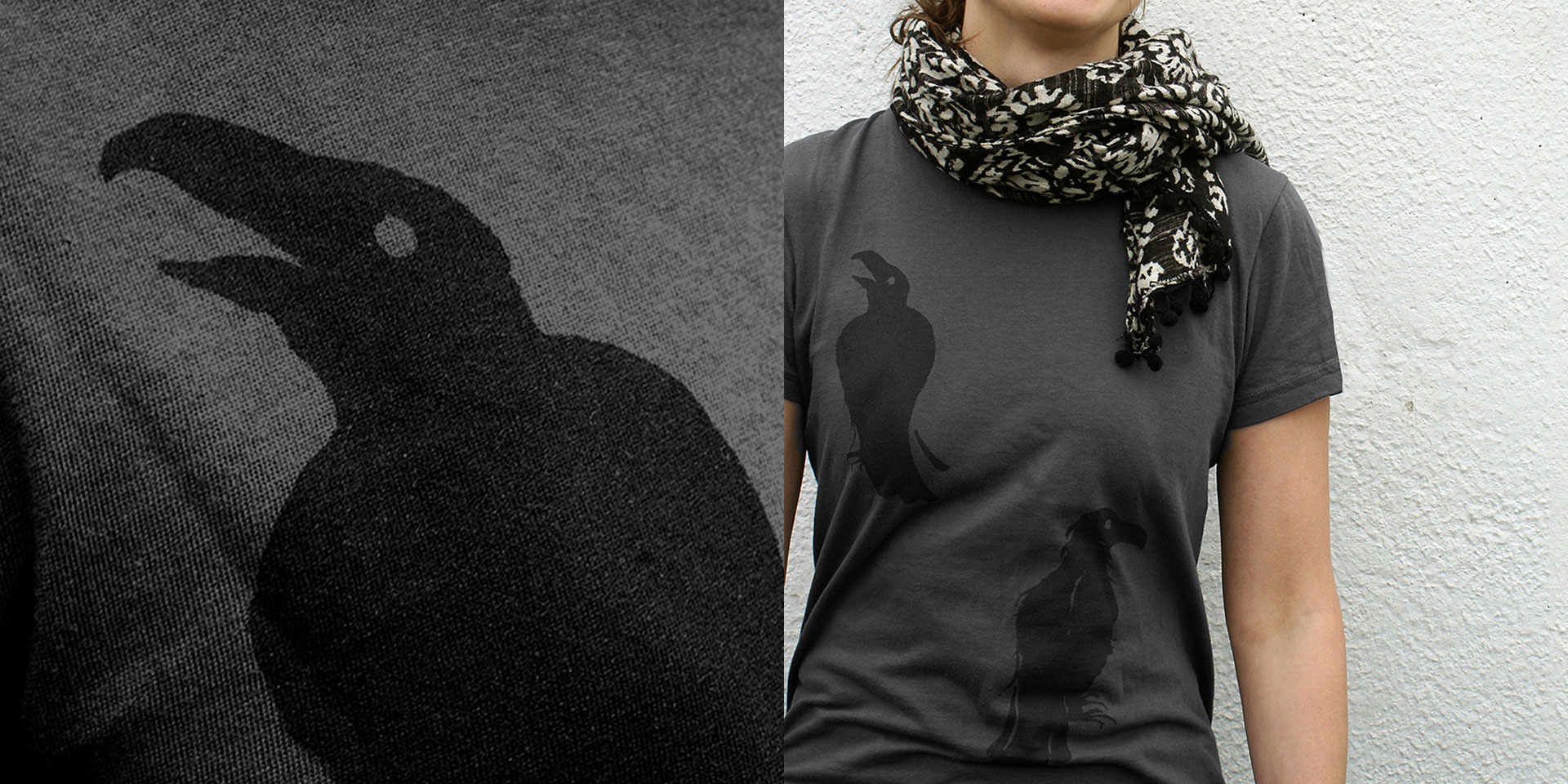 T-shirt – Font mascots Paradox Runa, Hugin & Munin