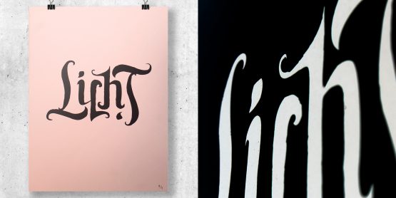 Ambigram Screen print – Licht